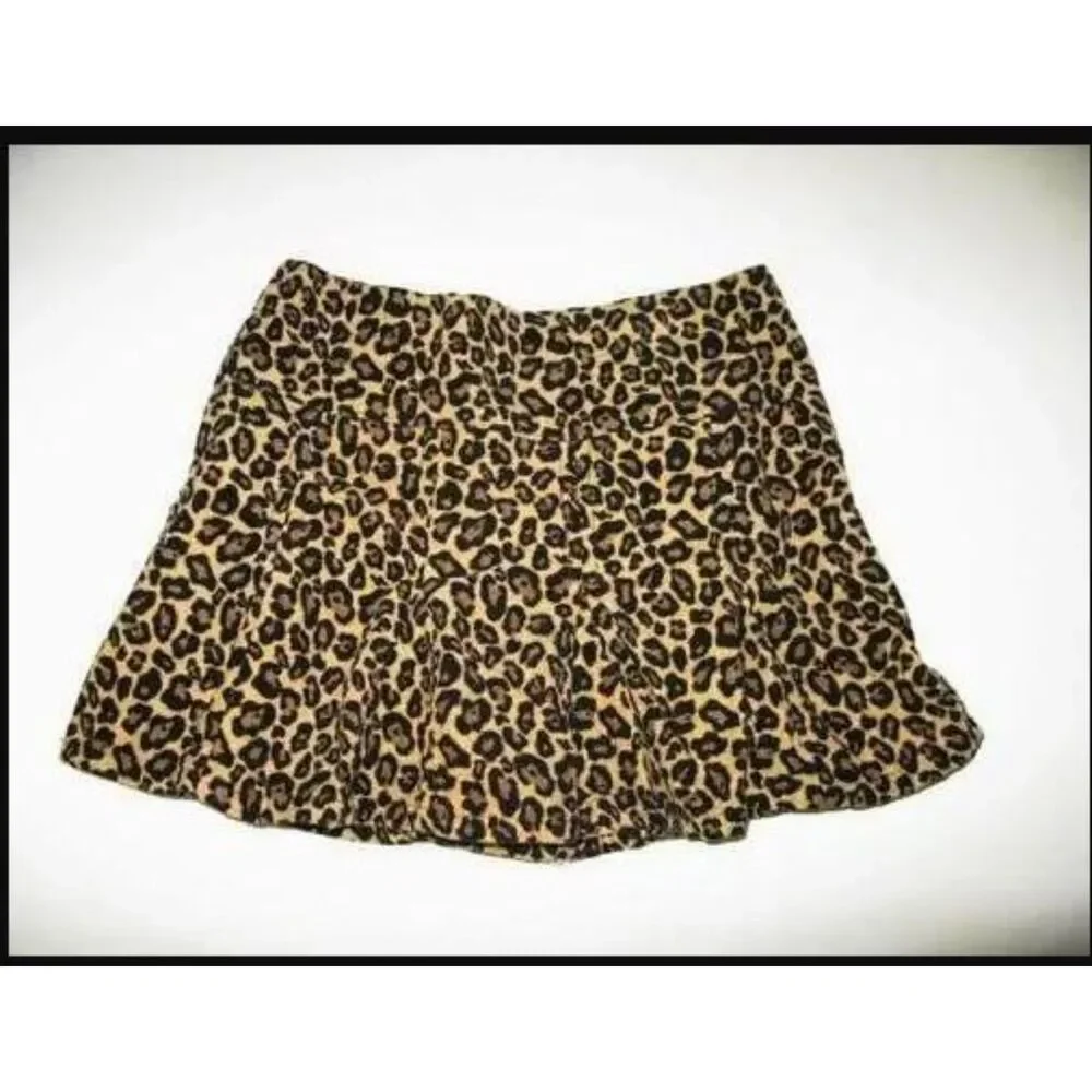 NEW Gymboree Girls Skirt 4 Glamour kitty tan black leopard cheetah velvet skort
